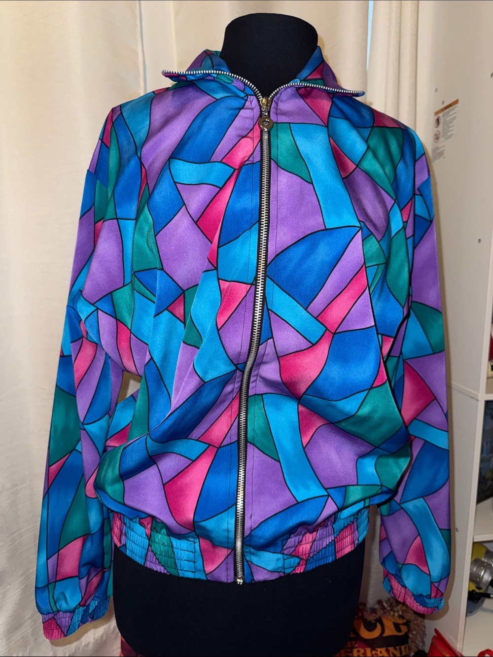 Teddi Colorblock Mosaic Zip Jacket